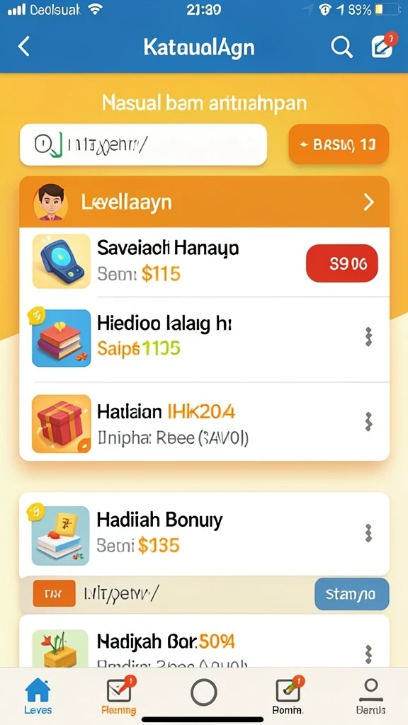 Tantangan seru di setiap level.